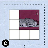 Tile C rotated clockwise three times (270 degrees)