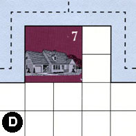 Tile D rotated clockwise three times (270 degrees)